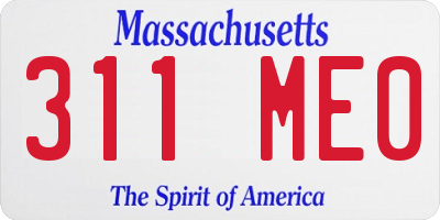 MA license plate 311ME0