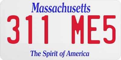 MA license plate 311ME5