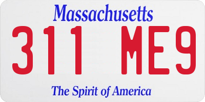 MA license plate 311ME9