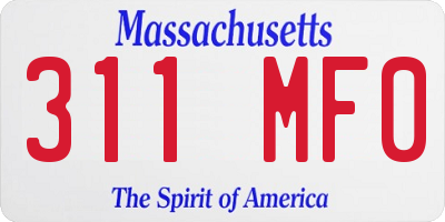 MA license plate 311MF0