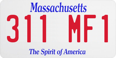 MA license plate 311MF1
