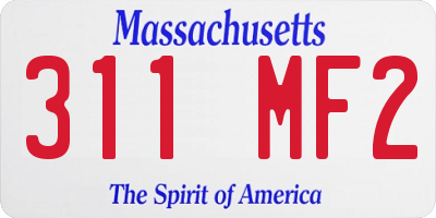 MA license plate 311MF2