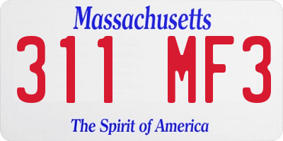 MA license plate 311MF3