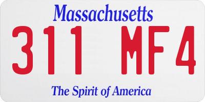 MA license plate 311MF4