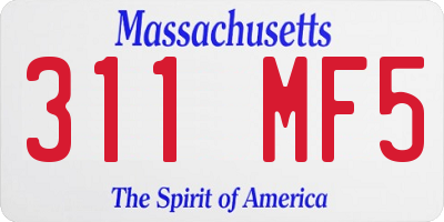MA license plate 311MF5