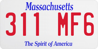 MA license plate 311MF6