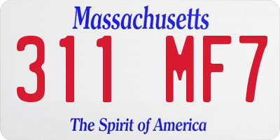 MA license plate 311MF7