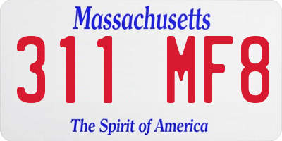 MA license plate 311MF8