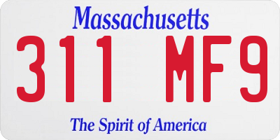 MA license plate 311MF9