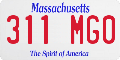 MA license plate 311MG0