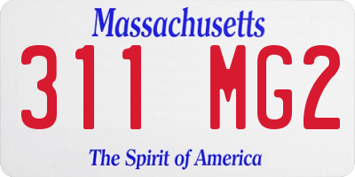 MA license plate 311MG2