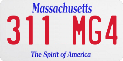 MA license plate 311MG4