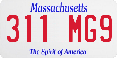 MA license plate 311MG9