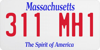 MA license plate 311MH1