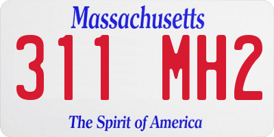 MA license plate 311MH2