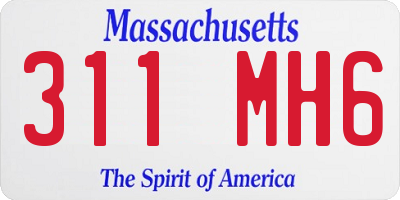 MA license plate 311MH6