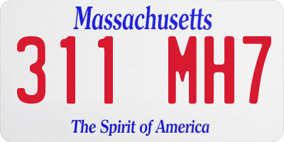 MA license plate 311MH7