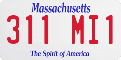 MA license plate 311MI1