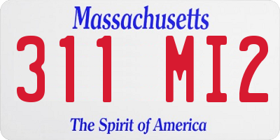 MA license plate 311MI2
