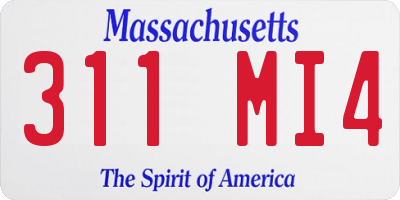 MA license plate 311MI4