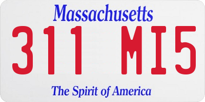 MA license plate 311MI5