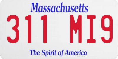 MA license plate 311MI9