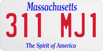MA license plate 311MJ1