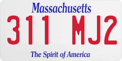 MA license plate 311MJ2