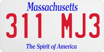 MA license plate 311MJ3