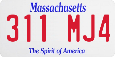 MA license plate 311MJ4