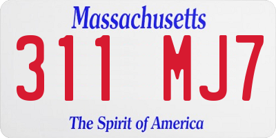MA license plate 311MJ7