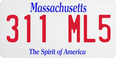 MA license plate 311ML5