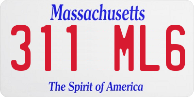 MA license plate 311ML6