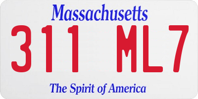 MA license plate 311ML7