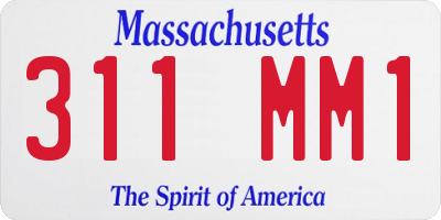 MA license plate 311MM1