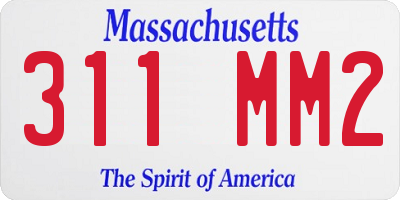 MA license plate 311MM2