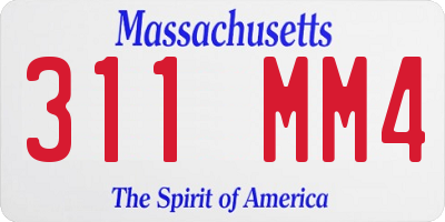 MA license plate 311MM4