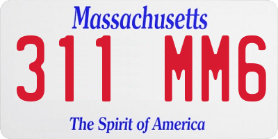MA license plate 311MM6
