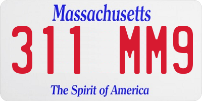 MA license plate 311MM9