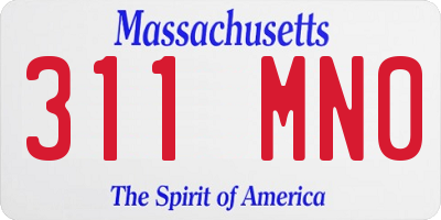 MA license plate 311MN0