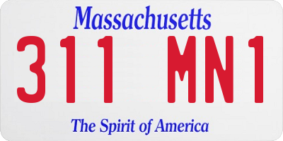 MA license plate 311MN1