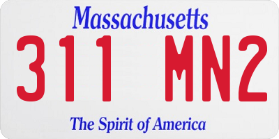 MA license plate 311MN2