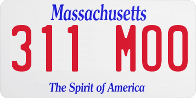 MA license plate 311MO0