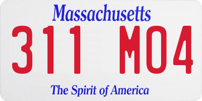 MA license plate 311MO4