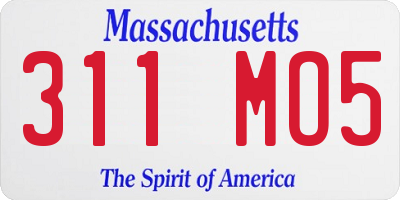 MA license plate 311MO5