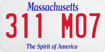 MA license plate 311MO7