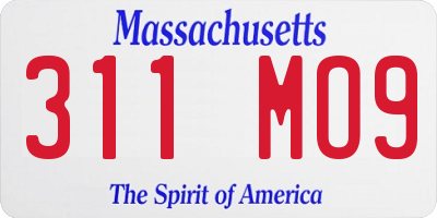 MA license plate 311MO9