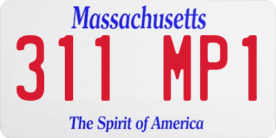MA license plate 311MP1