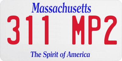 MA license plate 311MP2