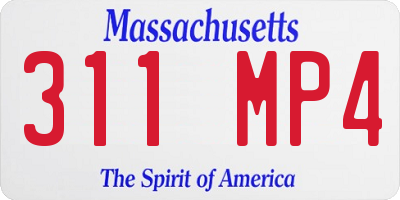 MA license plate 311MP4